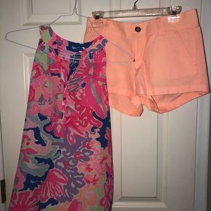Iilly Pulitzer tank top(xs) and shorts(4)